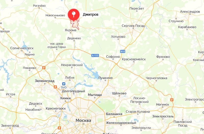 Дмитров на карте Дмитров на карте